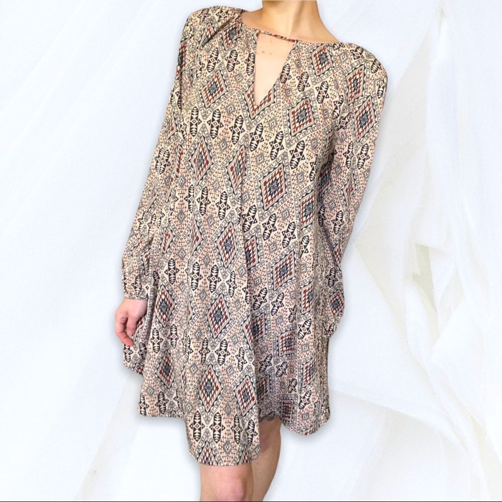 Amuse Society (M) Tan Aztec Print Dress